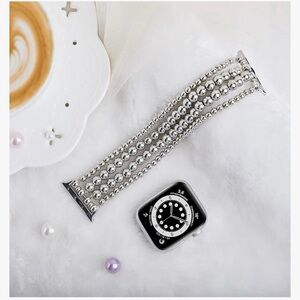 Silver Beaded Watch Band 4 strands